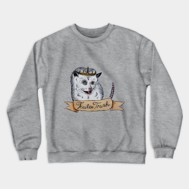 Trailer Trash Princess Crewneck Sweatshirt by Animal Surrealism